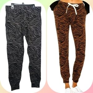 Monrow zebra print Grey Black jogger Style sweatpants NO SIZE TAG